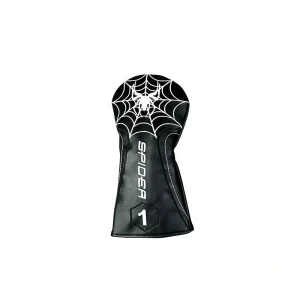 Custom Logo 4Pcs Spider Web Golf Club Head Covers PU Leather Driver Fairway UT Wood Headcover Elastic Waterproof
