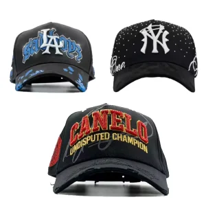 Custom Logo 5 Panel A Frame Chrome Suede 100% Cotton Hat Fast Ship Low MOQ Unisex Argyle Pattern Image Style