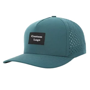 Custom Logo 5 Panel Baseball Cap Waterproof Breathable Golf Hat Adjustable Rope Closure for Men Women Golfers