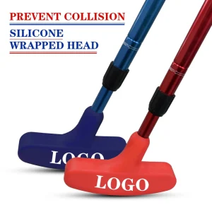 Custom Logo Adjustable Length Durable Golf Putting Training Aid TPR Rubber Head Heavy Aluminum Alloy Shaft Telescopic Club