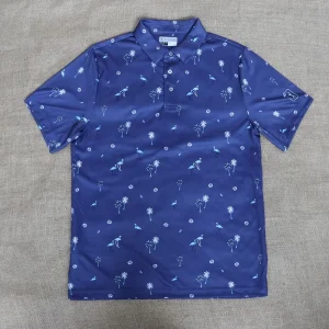 Custom Logo Alll over Printing Polo Shirt Men’s Performance American European Japanese Style Breathable Quick Dry Golf Apparel