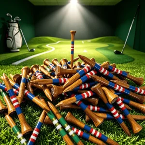 Custom Logo Bamboo Golf Tees with Wooden Holder Eco Friendly Durable Natural Tees for Golf Shops & Events