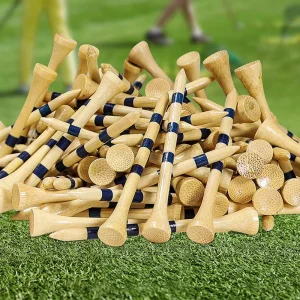 Custom Logo Biodegradable Stripes Golf Tee 45/70/83mm Wood Bamboo Plastic Golf Balls Tees