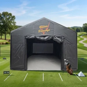Custom Logo Black Inflatable Golf Simulator Tent Portable Inflatable Golf Simulator Enclosure for Outdoor Practice