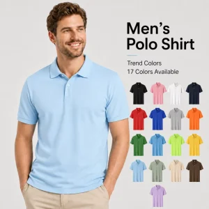 Custom Logo Blank Polo Shirt Men 180G Polyester Quick Dry Golf Shirts Breathable Short Sleeve Sports Polo Shirts