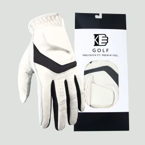 Custom Logo Cabretta Leather Golf Gloves Right Hand Breathable Full Finger for Men Women All Weather