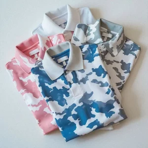 Custom Logo Casual Men’s Golf Shirt 92% Polyester 8% Spandex Breathable Short Sleeve Woven Fabric