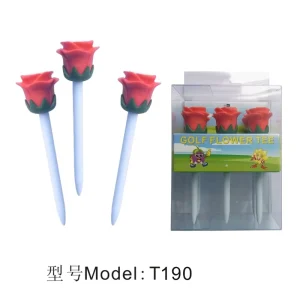 Custom Logo Customized High Quality 83mm Rubber Elastic Tee Low Resistance 3pcs in Box Flower Golf Tee