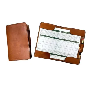 Custom Logo Durable Eco-Friendly Portable PU Leather and Real Leather Golf Scorecard Holder Personal Book Cover Set Universal Use