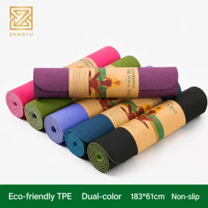 Custom Logo Eco Friendly TPE Yoga Mat Non Slip Exercise Fitness Mat Gym Yoga Pilates Training Mat