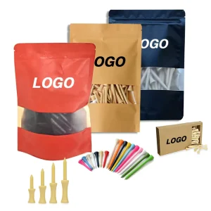 Custom Logo Eco friendly Bamboo Golf Accessories Tee Pegs Holder Multi Color Custom Packing Bags All Sizes Custom Golf Tees