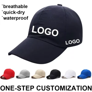 Custom Logo Embroidery Patch Logo 6 Panel Sport Cap Sunshade Breathable Waterproof Running Cap for Unisex