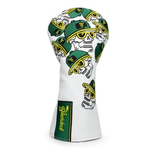 Custom Logo Embroidery Skull Golf Driver Woods Headcovers Hybrid Golf Club Head Covers Pu Leather Wood Cover Golf