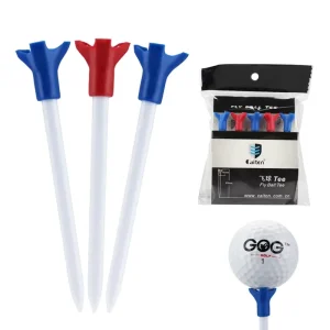 Custom Logo Fly Golf Tees Bulk Colorful Plastic Three Prong Rubber Top Plastic Durable Red 83mm