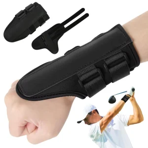 Custom Logo Golf Arm Corrector Swing Training Aid Adjustable Elbow Trainer PU Leather Neoprene Black Left Right Handed