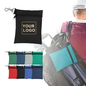 Custom Logo Golf Bag Pouch Nylon 360° Rotatable Hook Golf Parts Bag for Promotional Gift Pouch