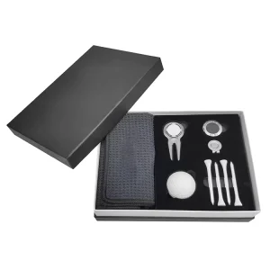 Custom Logo Golf Ball Marker Hat Clip Divot Tool Tees Towel Gift Set for Golf Events Custom Brand Model RM001