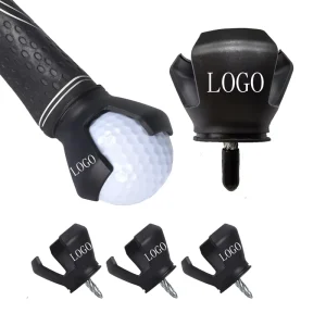 Custom Logo Golf Ball Retriever 3-Prong Putter Grip Pickup Sucker Grabber Tool Accessory Back Saver Training Equipment
