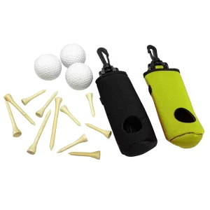 Custom Logo Golf Balls and Tee Holder Small Golf Ball Pouch Carry Bag Keychain Belt Clip Golf Accessories