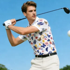 Custom Logo Golf Clothes Unisex Quick Dry Breathable Moisture Wicking Anti-UV Four-Way Stretch Golf Polo Shirt for Golf