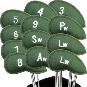 Custom Logo Golf Club Iron Headcovers Synthetic Leather 12pcs Set