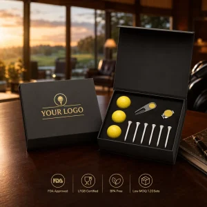 Custom Logo Golf Gift Set Premium Golf Accessories Kit with Balls Tees Divot Tool Hat Clip Luxury Corporate Executive Gifts