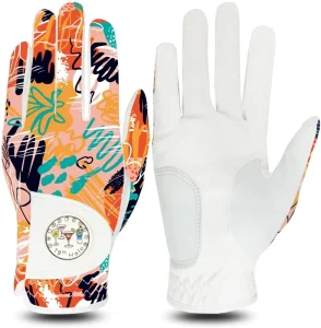 Custom Logo Golf Gloves Women Left Right Hand PU with Ball Marker Sports All Weather Durable Grip