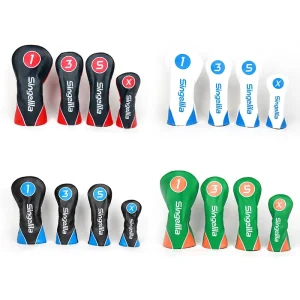 Custom Logo Golf Headcovers Driver Fairway Wood Hybrid Head Cover Set Pu Leather Golf Putter Covers