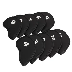 Custom Logo Golf Iron Club Headcovers 10-Piece Set with Number Tags