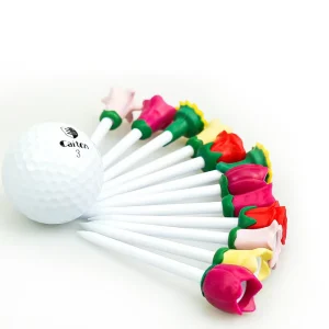 Custom Logo Golf Oem Plastic Rubber Top Flower Tulip Golf Tees