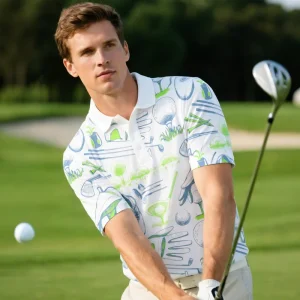 Custom Logo Golf Polo Shirt Short Sleeve Golf Outfit Custom Branding Fashionable Athletic Sportswear OEM Golf Clothes