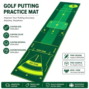 Custom Logo Golf Putting Mat Custom Printed Putting Green Golf Mat for Golf Club Brand Promotion and Corporate Gift