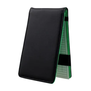 Custom Logo Golf Scorecard Holder Handmade Refillable PU Leather Bleed Proof Paper Elastic Yardage Book Cover