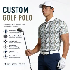 Custom Logo Golf Sports Golf Shirt Apparel Embroidered Printed Polyester Stretch Fit Blank Golf T Shirts