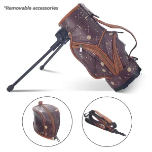Custom Logo High Quality Lightweight PU Golf Club Carry Bag Portable Small Waterproof Durable Sunday Golf Bags Zipper Closure