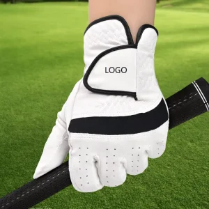 Custom Logo High Quality Non Slip Breathable Left Hand Sheepskin PU Leather Sport Training Golf Glove For Men