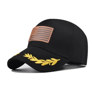 Custom Logo Leather Patch + Olive Branch Embroidered Cap OEKO TEX Cotton Twill BSCI Manufacturer Adjustable Low MOQ