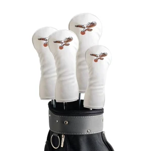 Custom Logo Magnetic Waterproof PU Leather Embroidery Golf Club Head Cover for Driver & Iron