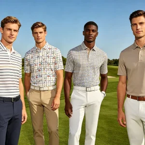 Custom Logo Men’s Golf Apparel Jersey Oversized Graphic 80% Polyester 20% Spandex Dry Fit Breathable Printed Vacation for Men