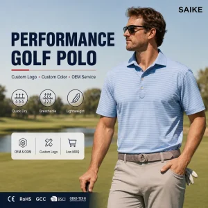 Custom Logo Men’s Golf Shirt Letter Print Knitted Silk Cotton Quick Dry Performance Luxury Formal Shirt OEM