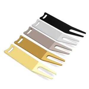 Custom Logo Metal Bend Golf Divot Repair Tool Metal Golf Divot Tools Curved Split Golf Green Accessories Divot Tool