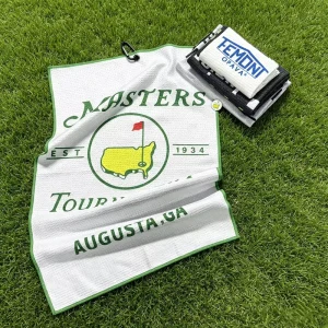 Custom Logo Microfiber Waffle Golf Towel with Carabiner Clip