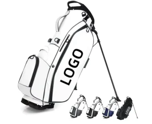Custom Logo OEM 14 Way Luxury PU Leather Waterproof Lightweight Portable Course Professional Golf Stand Bag