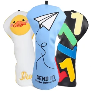 Custom Logo PU Leather Embroidery Golf Accessories Golf Headcover Club Driver Headcover Golf Head Cover