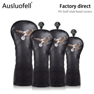 Custom Logo PU Leather Golf Club Head Covers with Anti-Scratch Protection for Driver Fairway and Hybrid
