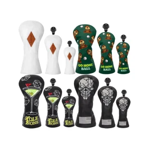 Custom Logo PU Leather Golf Driver Club Headcover with Embroidery and Printing