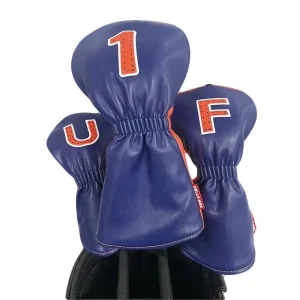 Custom Logo PU Leather Golf Head Covers Waterproof Driver Fairway Hybrid Putter Headcover Set for Golf Club