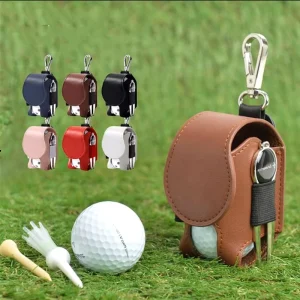 Custom Logo PU Leather Golf Pouch Bags with Ball Ball Bag Golf Accessories