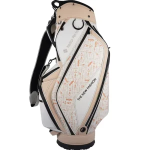 Custom Logo PU Waterproof Leather Staff Golf Bag Lightweight 6 Way Access Portable Available