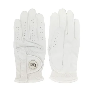 Custom Logo Packaging Soft Cabretta Leather Hand Golf Gloves With Magnetic Ball Marker for Men